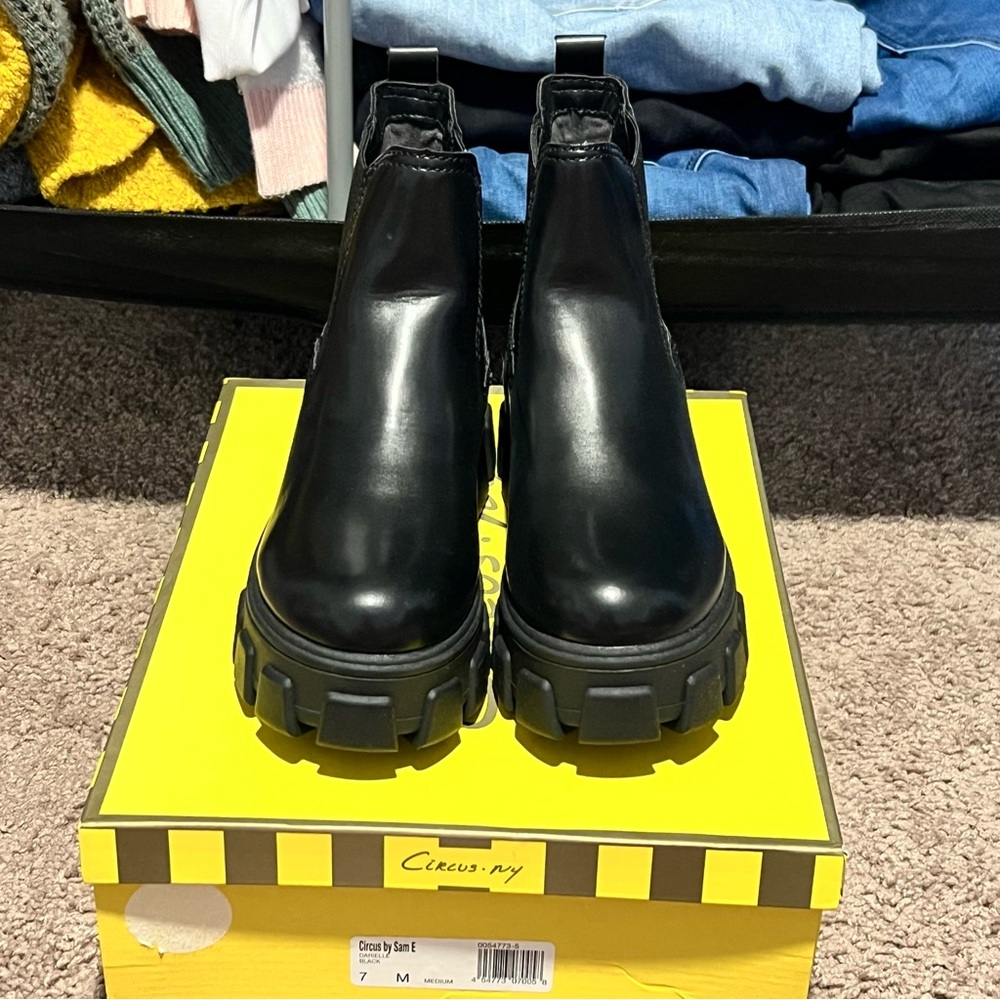 Circus by Sam Edelman Black Combat Boots